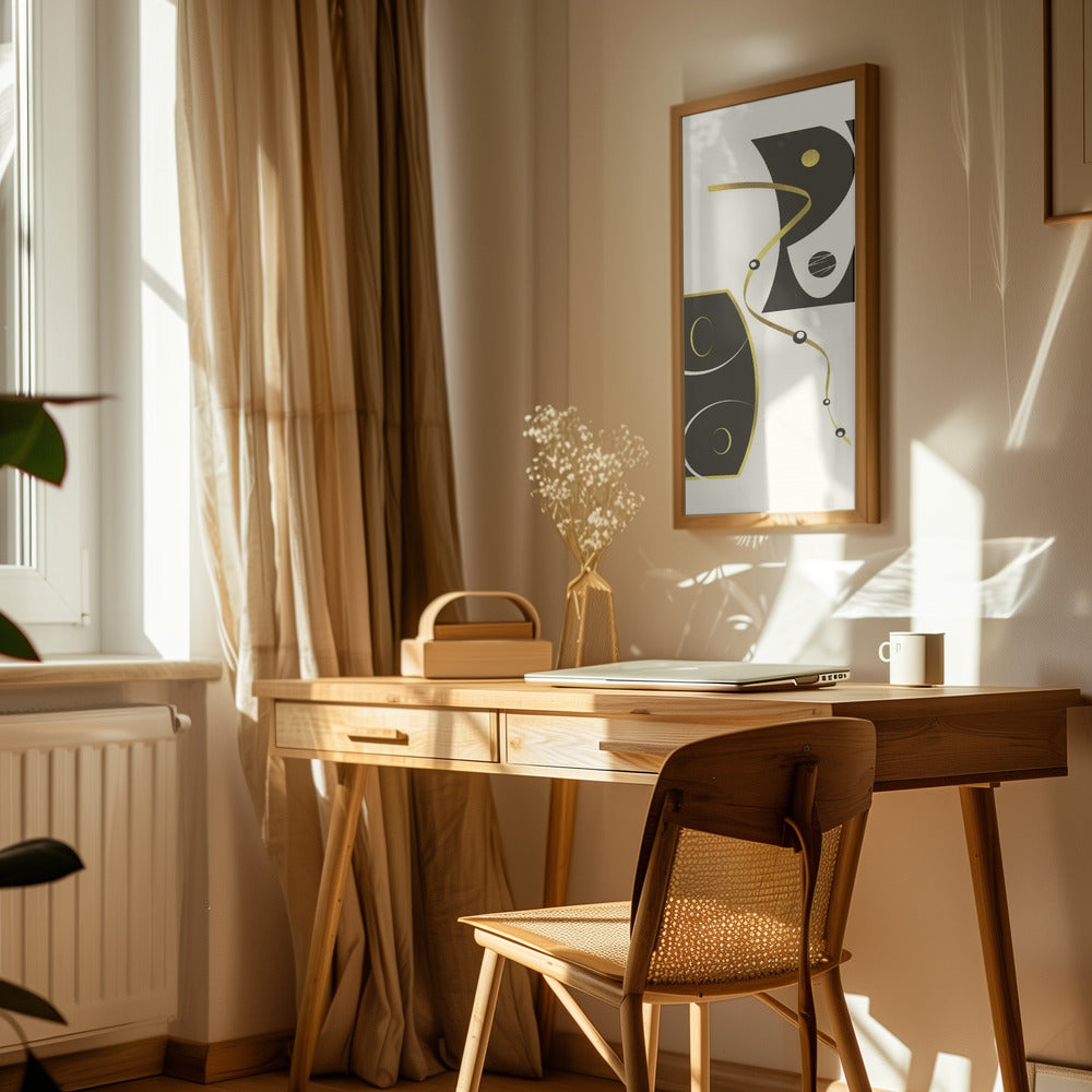 Black & White Abstract No. 2 | gold Poster